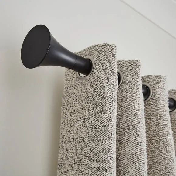 Flush Trumpet Fixed Metal Curtain Pole with Rings 4