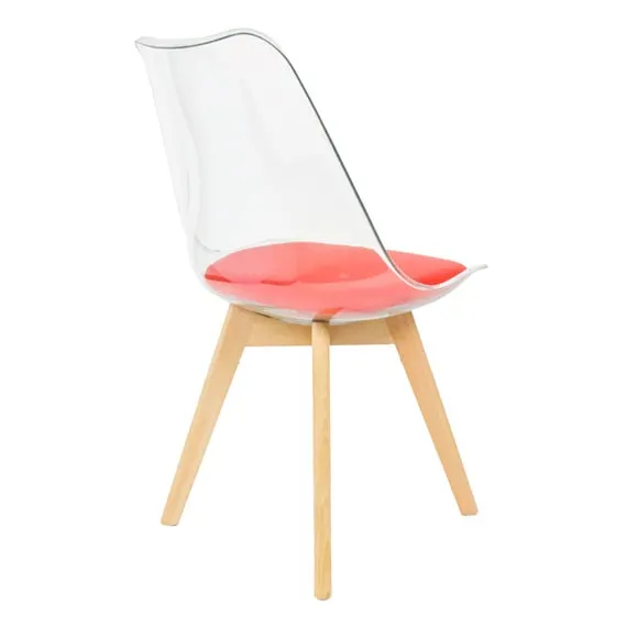 Fusion Living Soho Clear Plastic Dining Chair with Squared Legs 5