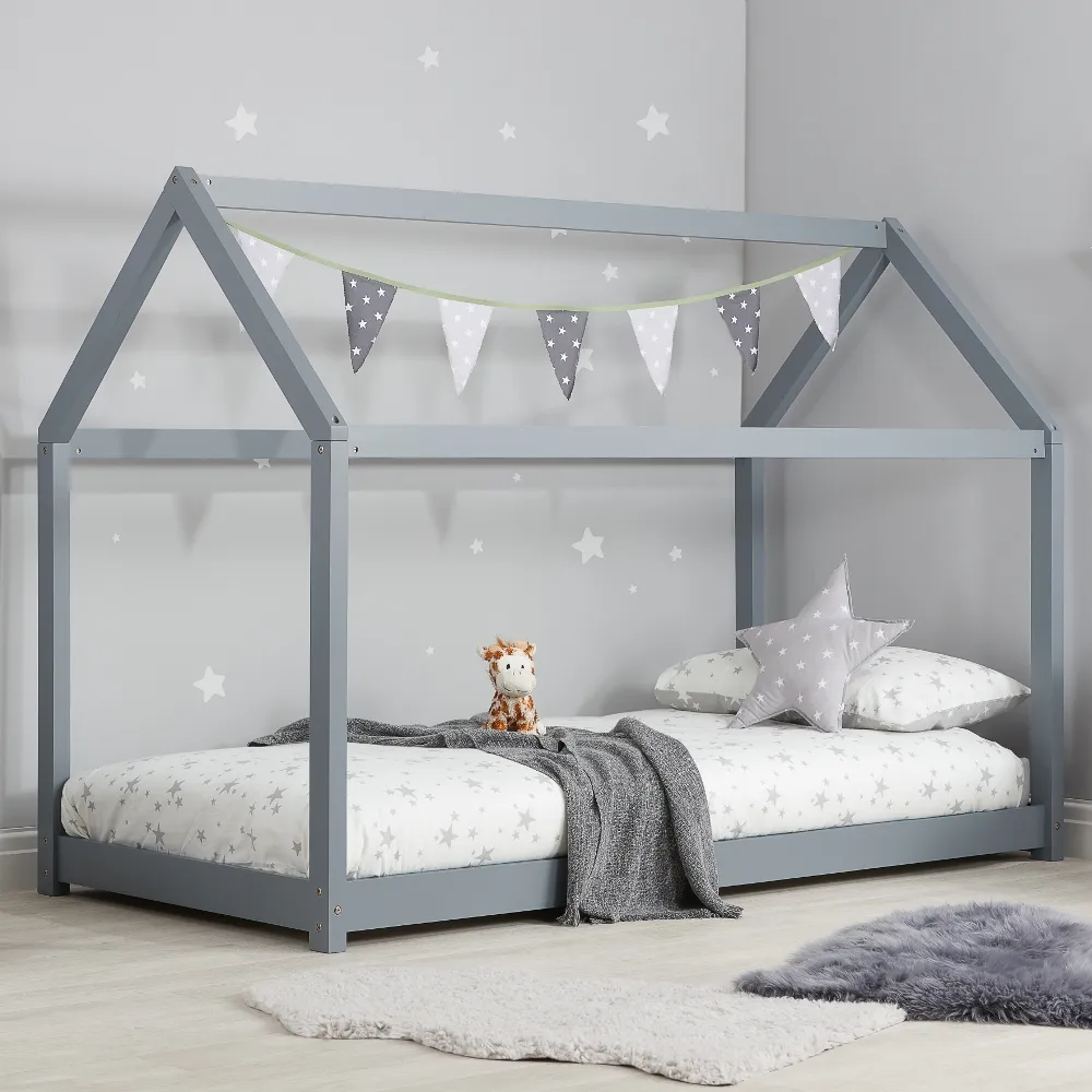 House Grey Wooden Bed Frame - 3ft Single