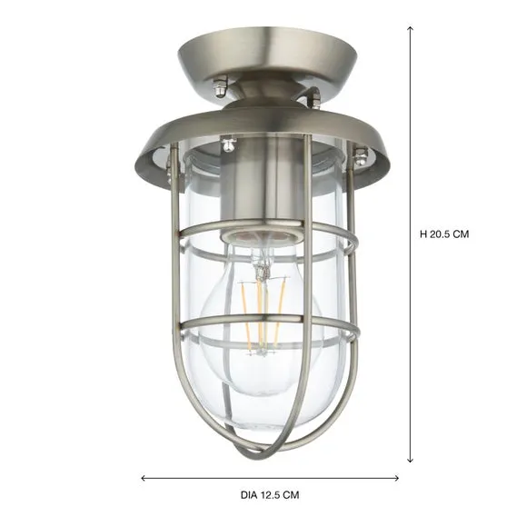 Barker Industrial Indoor Outdoor Flush Ceiling Light 5