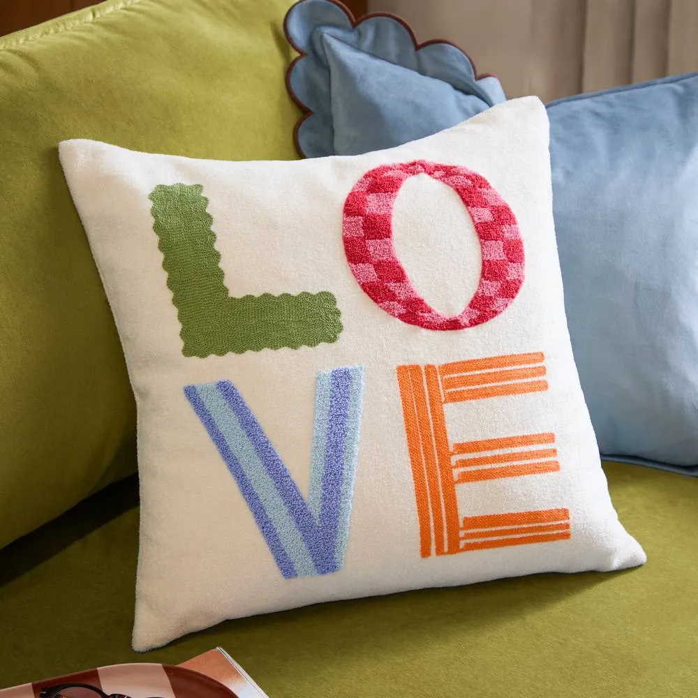 Furn Love Tuft Embroidered Cushion