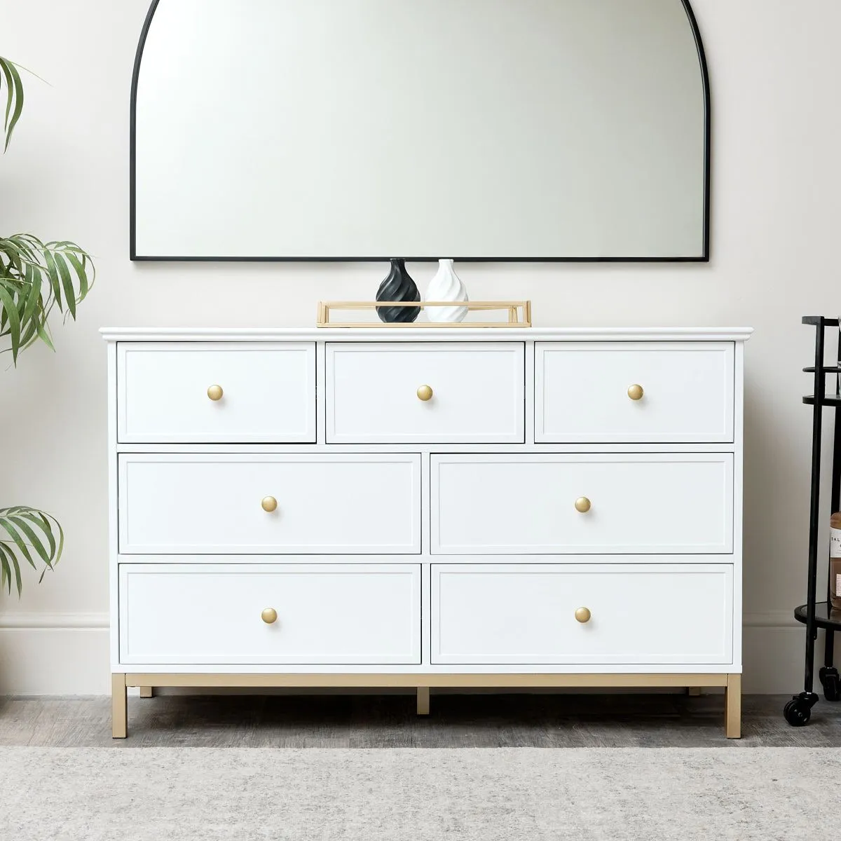 Melody Maison Large 7 Drawer Chest Of Drawers - Aisby White Range 2