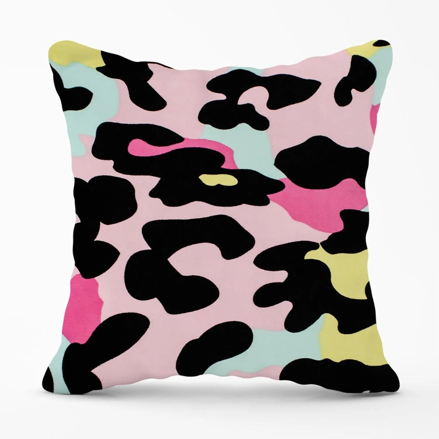 Warren Reed - Designer Colourful Leopard Print Outdoor Cushion in Pink
