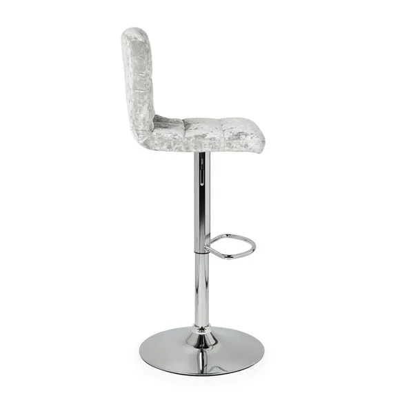 Jasmine Adjustable Height Swivel Bar Stool, Velvet 3