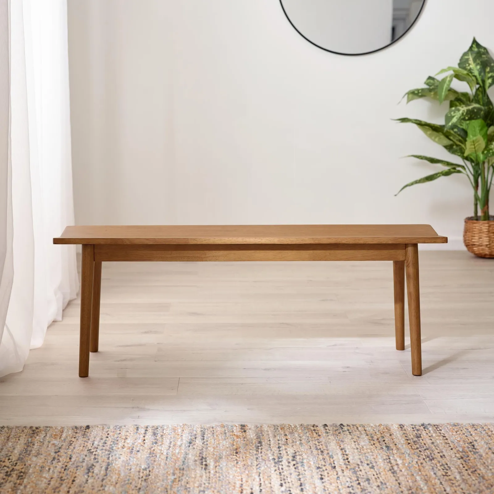 FurnitureboxUK Lynton Small Solid Wood Rustin Farmhouse Dining Bench in Walnut 3