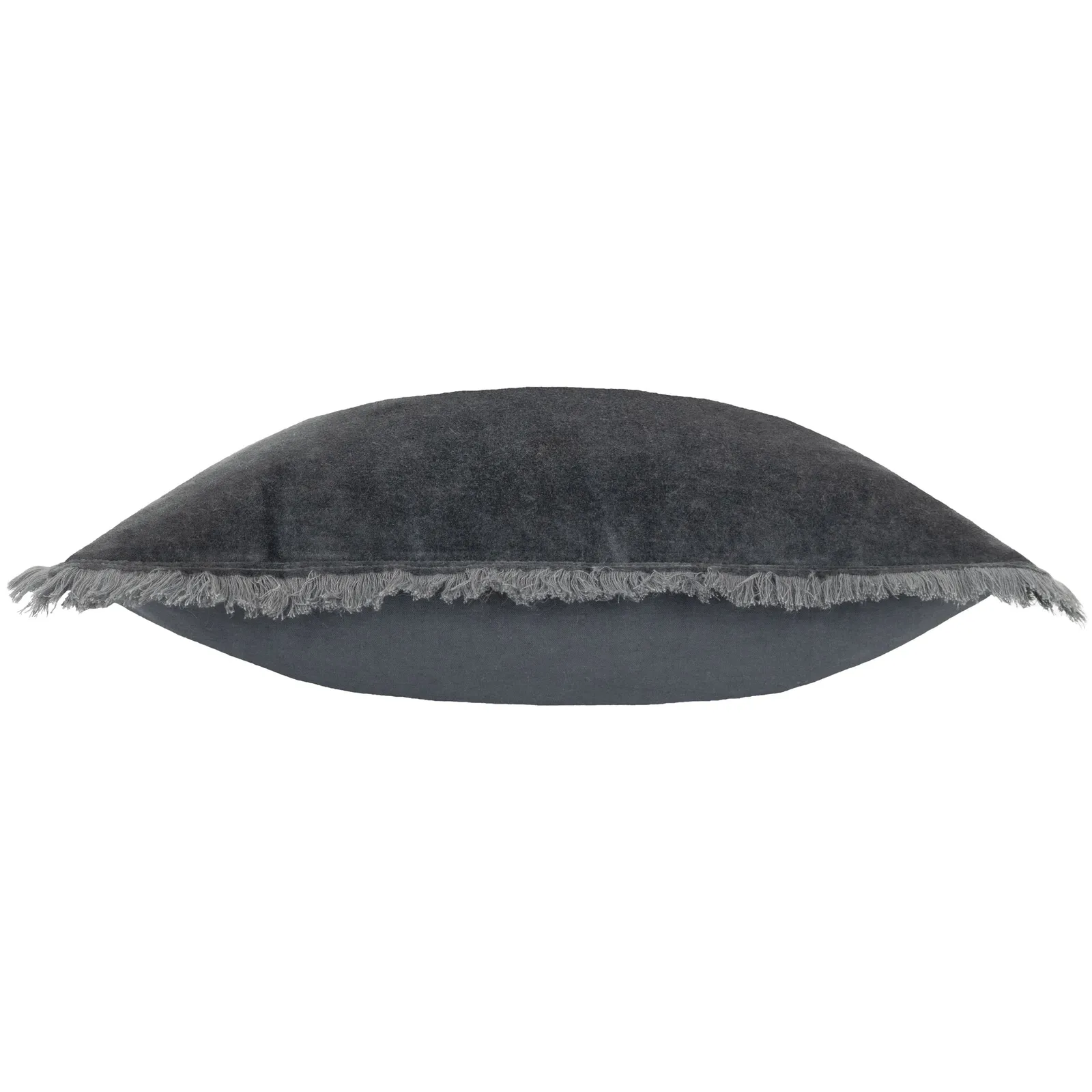 Yard Jaye 100% Cotton Velvet Fringed Cushion in Dark Blue 4