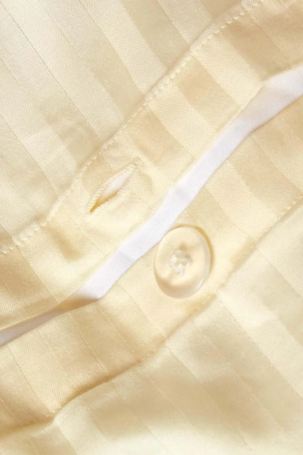 Homescapes Egyptian Cotton Stripe Duvet Cover & Pillowcase 330 TC in Yellow 3