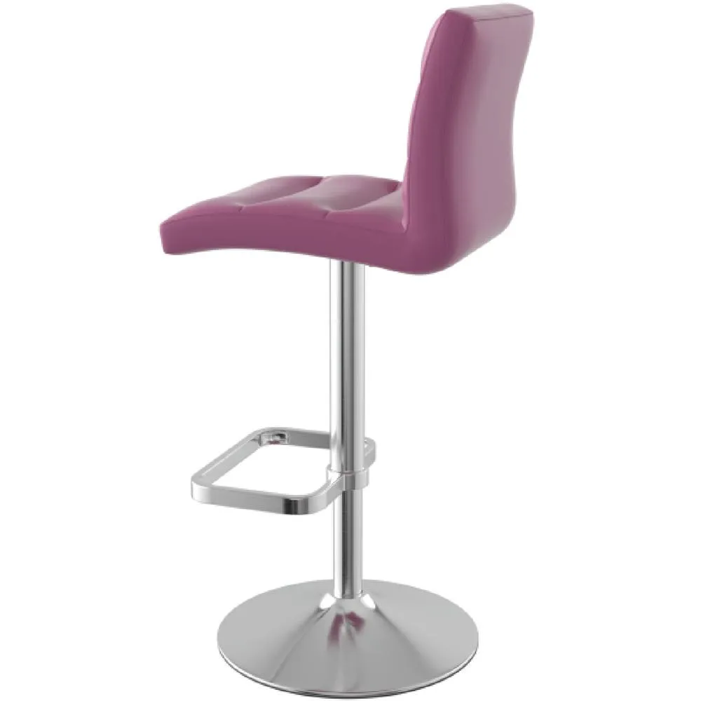 netfurniture Swank Brushed Steel Bar Stool With Faux Leather Padded Seat Purple 6