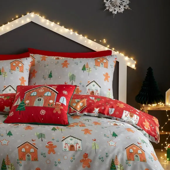 Bedlam Gingerbread House Duvet Cover & Pillowcase Set 2