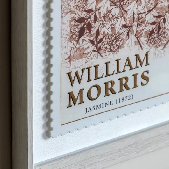 Cedar and Sage Set of 2 William Morris Postage Stamp Red Framed Prints 2