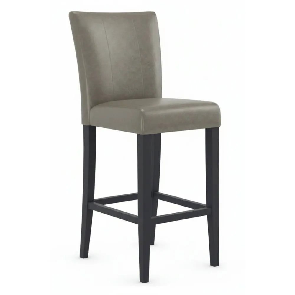 netfurniture Charroney Grey Leather Kitchen Breakfast Bar Stool Padded Assembled 3