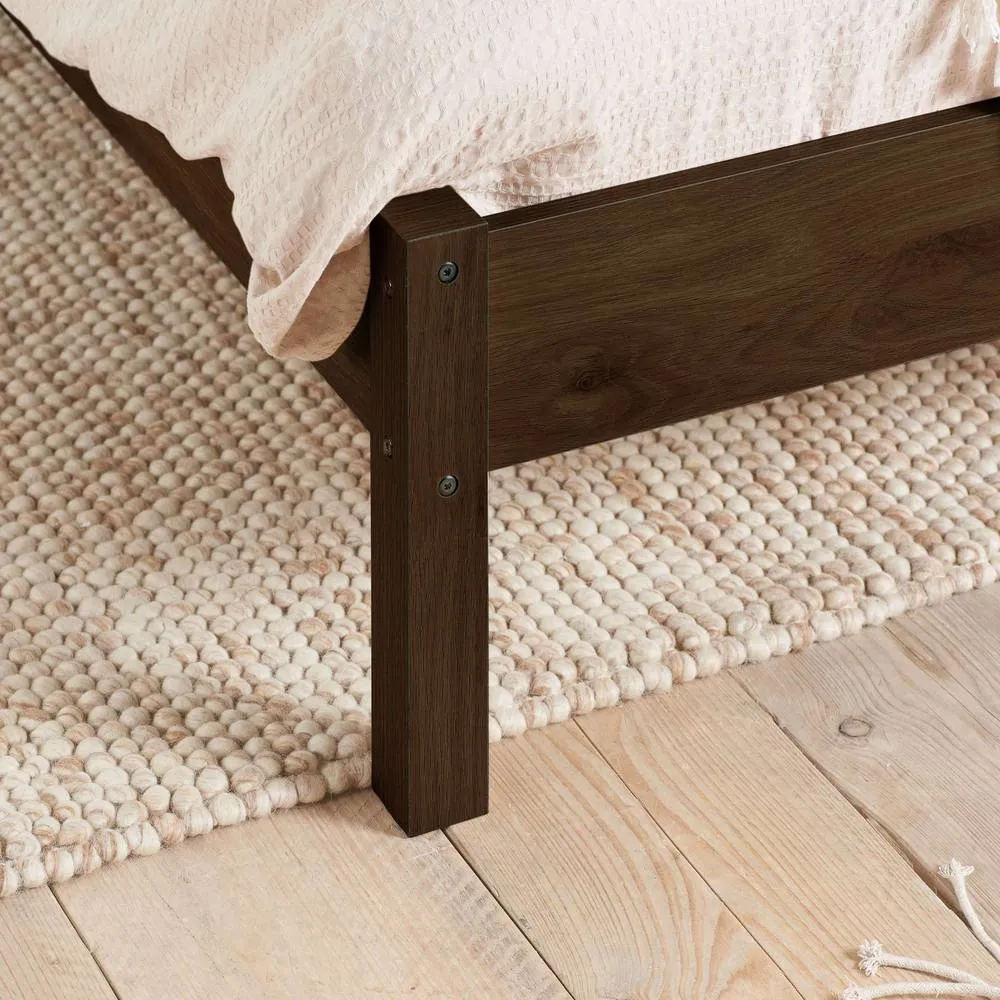 Birlea King Size Rattan Bed Frame Walnut Croxley 5FT King 150cm in Brown 4