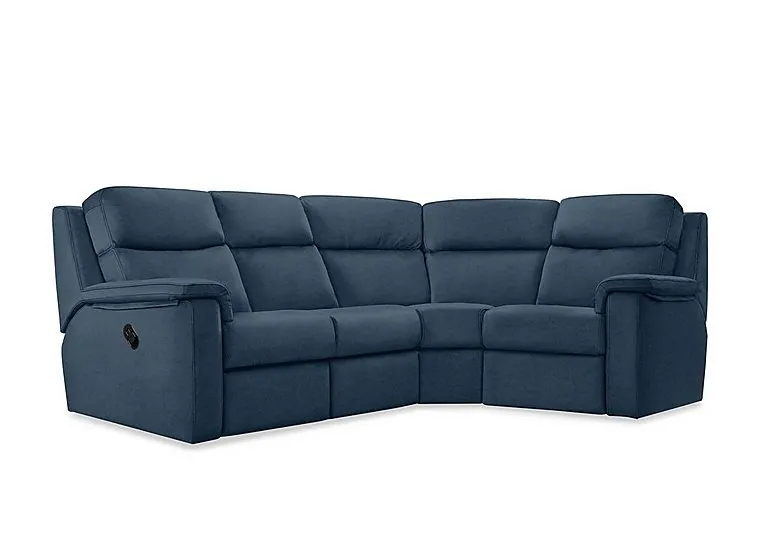 Thornbury Fabric Manual Recliner Left Hand Facing Corner Sofa - Stingray Indigo