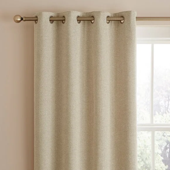 Herringbone Chenille Eyelet Curtains 1