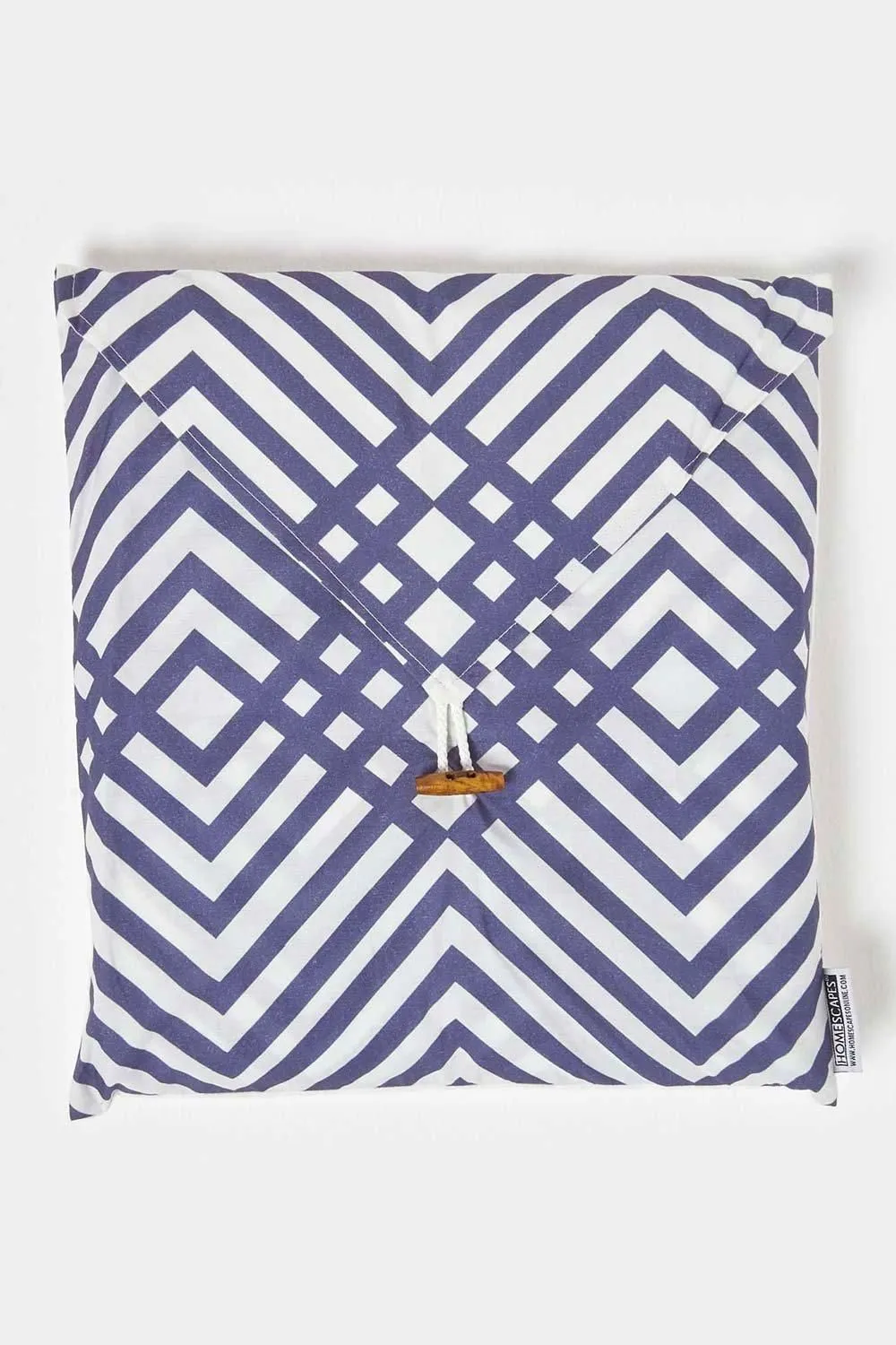 Homescapes Geometric Digitally Printed Cotton Duvet Cover Set in Indigo 5