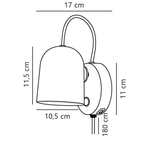 Nordlux Angle Wall Light White Telegrey Metal Bedroom GU10 Switch Plug In/ 5