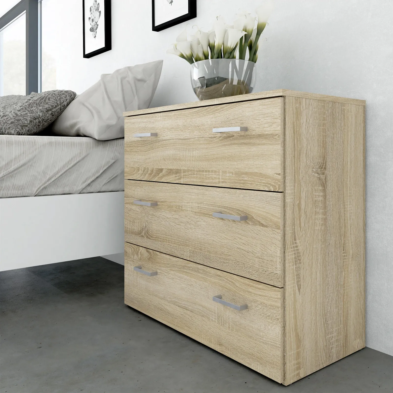 Furniture To Go Space Chest of 3 Drawers in Light Oak 5