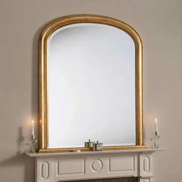 Yearn Beaded Mantle Mirror Gold