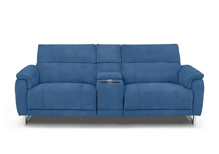 Moet 3 Seater Fabric Power Recliner Sofa with Telescopic Headrests and Smart Console - Dexter Wave - Sofas and Armchairs - In Time for Christmas