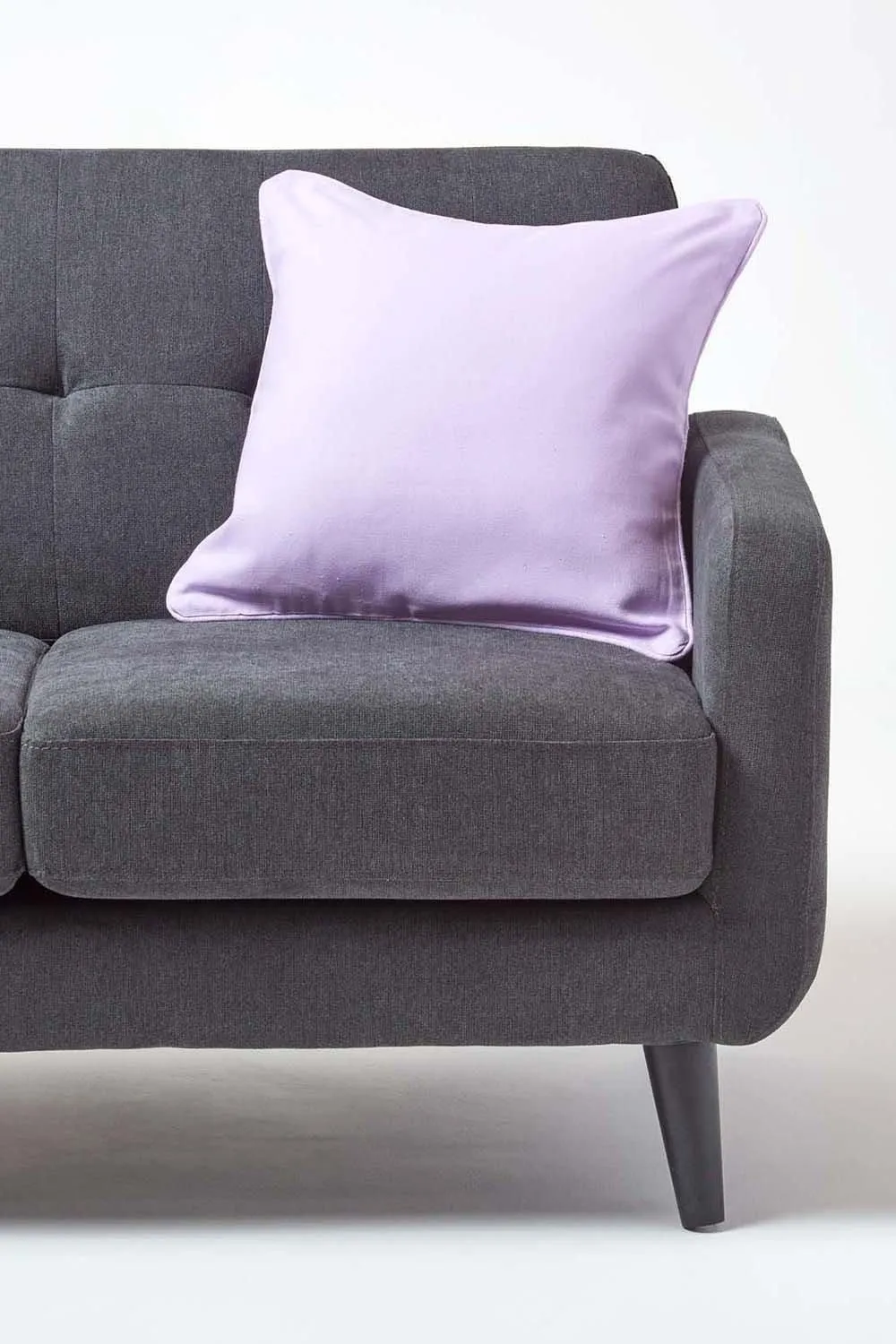 Homescapes Cotton Plain Cushion Cover in Mauve 4