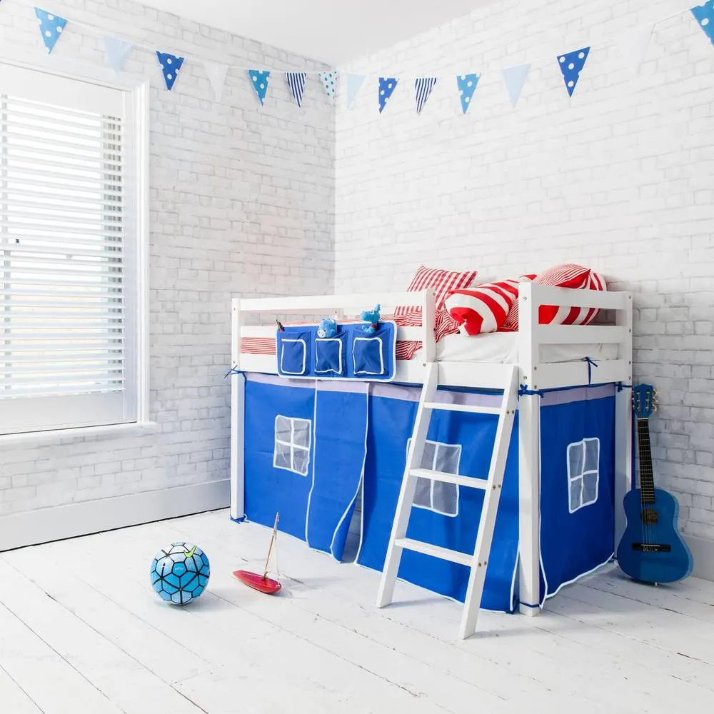 Nöa and Nani Ontario Cabin Bed Midsleeper Shorty with Blue Tent in White