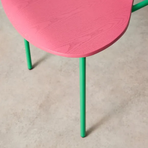 Yinka Ilori Silhouette Pink and Green Two Tone Dining Chair 3