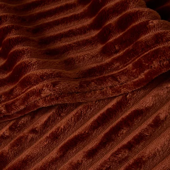 Ribbed Fleece Throw Blanket 200cm x 200cm 2