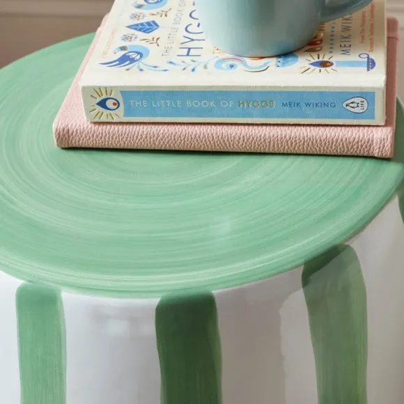 Beatrice Striped Ceramic Side Table 2