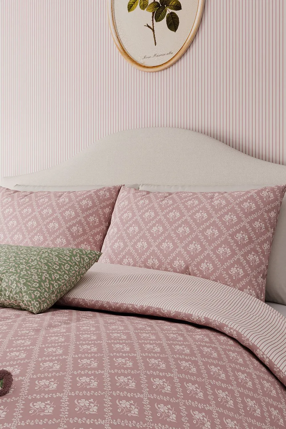 Helena Springfield 'Meadow Posy' Cotton Duvet Cover Set in Pink 2