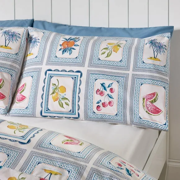 Catherine Lansfield Riviera Tiles Reversible Duvet Cover & Pillowcase Set 2