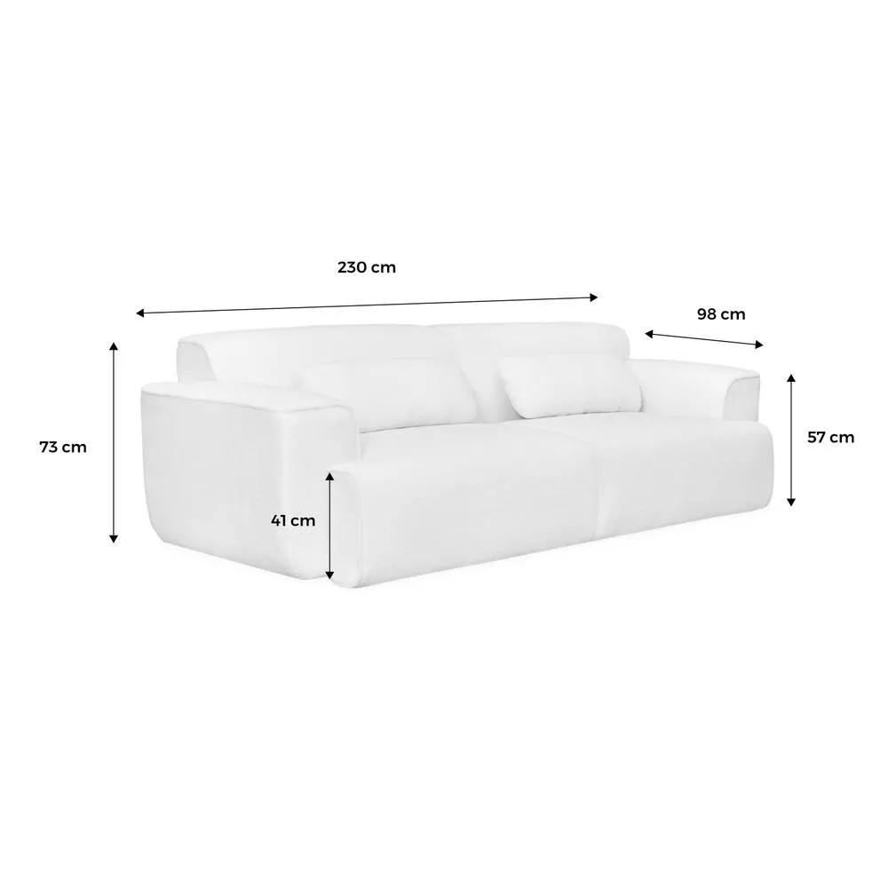 sweeek 3-seater Sofa In Boucle Fabric in Cream 5