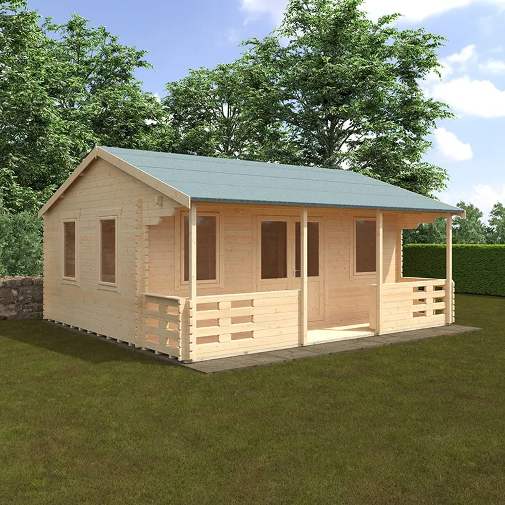 Buttercup Farm 20x18 The Addlington 44mm Cabin - L595 x W535 x H313.9 cm in Natural 2