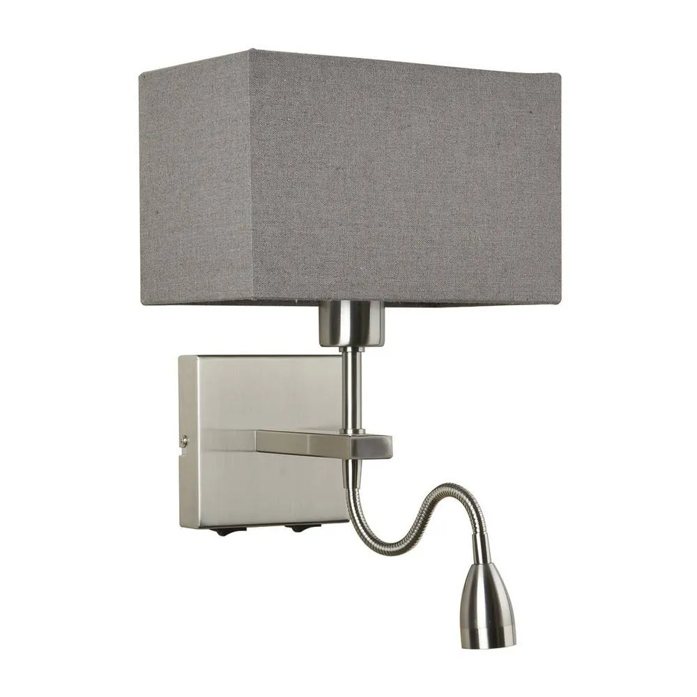 Netlighting Modern LED Bedside Lamp Nickel Warm White 3000K 350lm in Grey