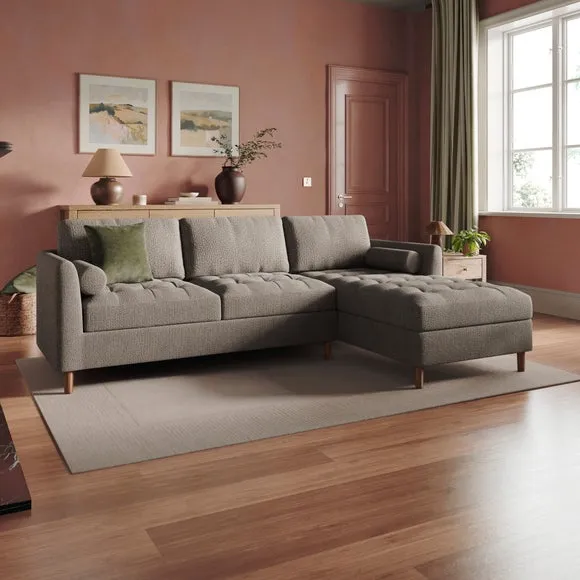 Max Multi Yarn Boucle 3 Seater Corner Storage Sofa Bed 2