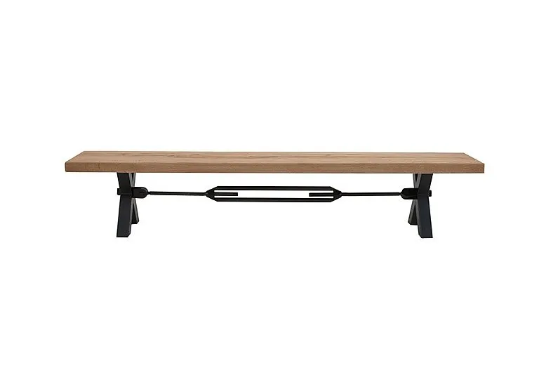 Terra Dining Bench with Tension Bolt X-Leg - 180-cm - Storm Wood