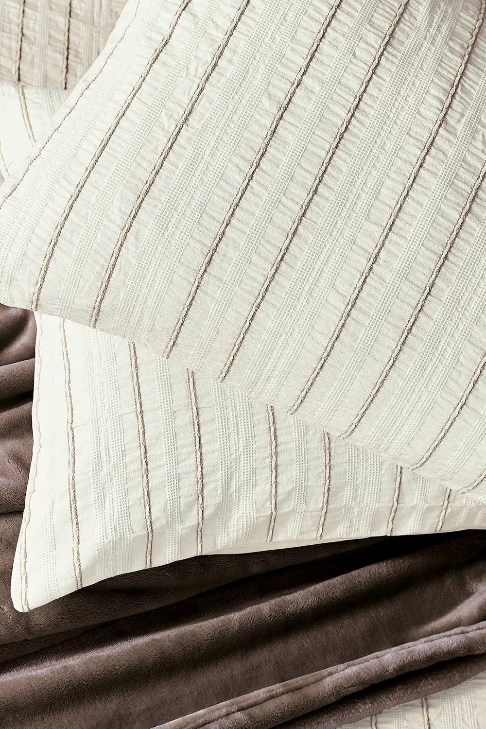 Helena Springfield 'Waffle Stripe' Duvet Cover Set in Brown 4