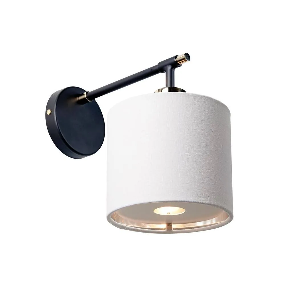 Netlighting Balance Wall Lamp with Shade Black Polished Nickel