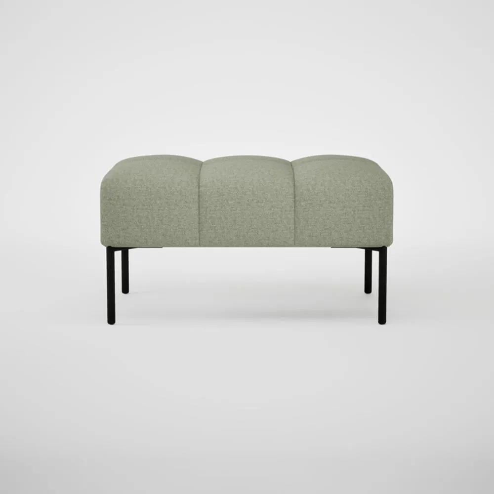 Heal's Quadro Ottoman Siena Cotton Pistachio Black Feet 2