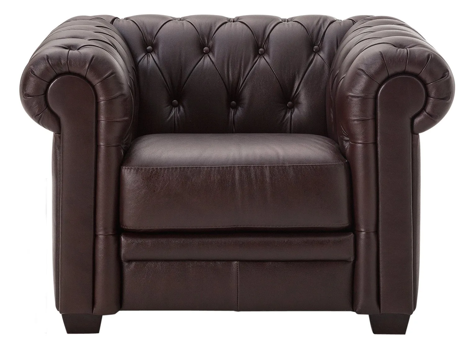 Habitat Chesterfield Leather Armchair - Walnut