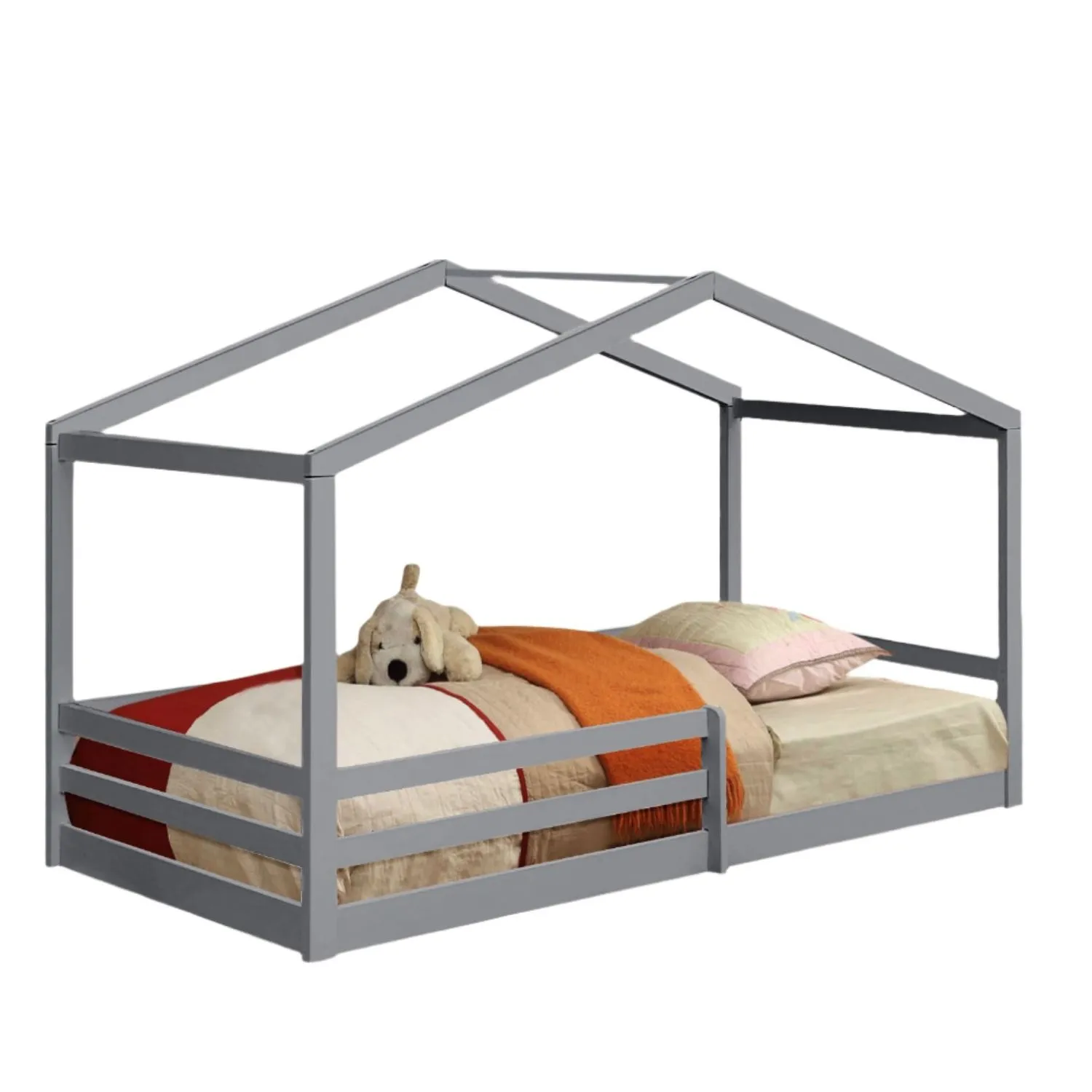 Comfy Living Ltd 3ft Wooden House Bed in Grey 2