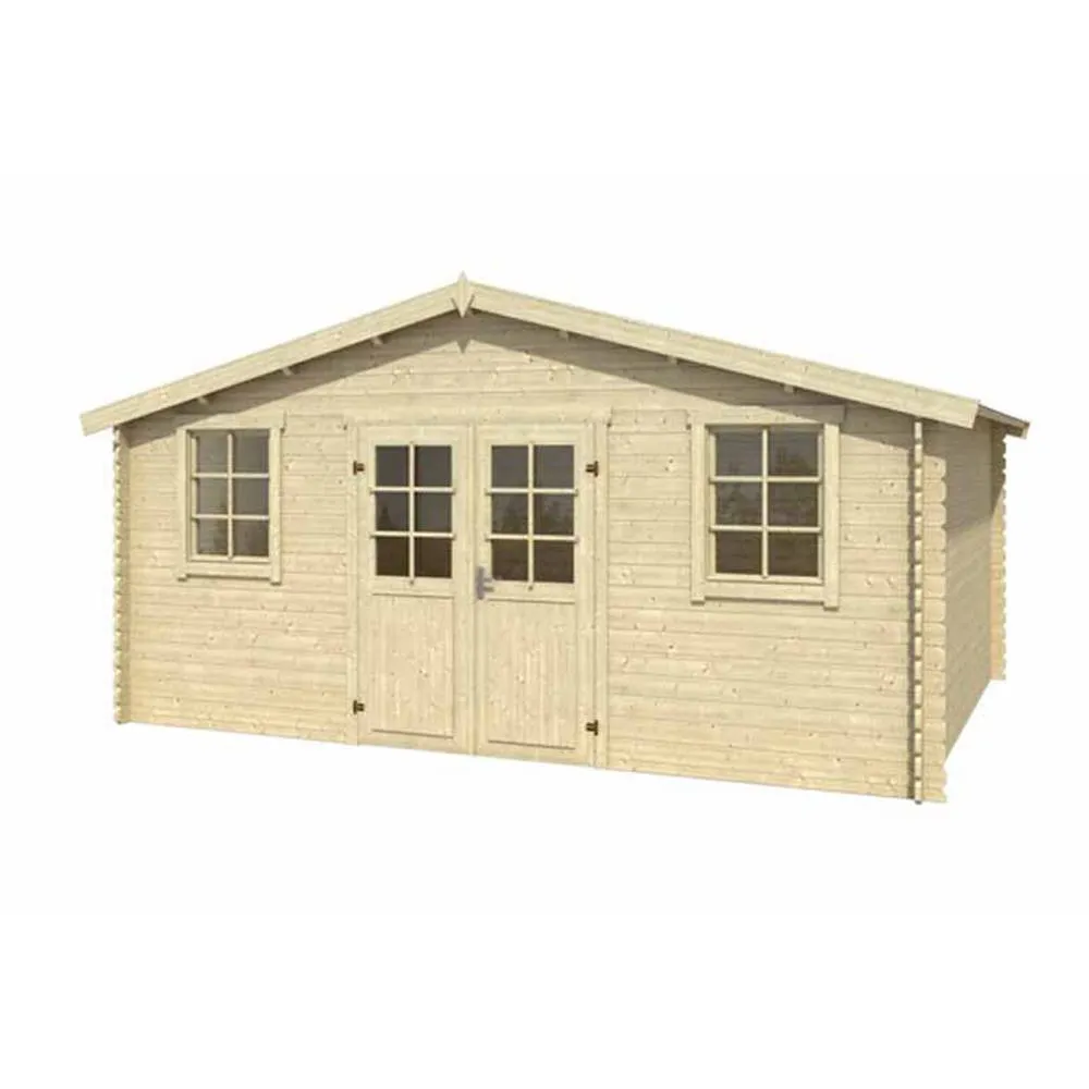 Lasita Maja Ltd Udo 380-Log Cabin, Garden Room, Home Office - L522.4xW400xH256.5 cm in Light Tan 2