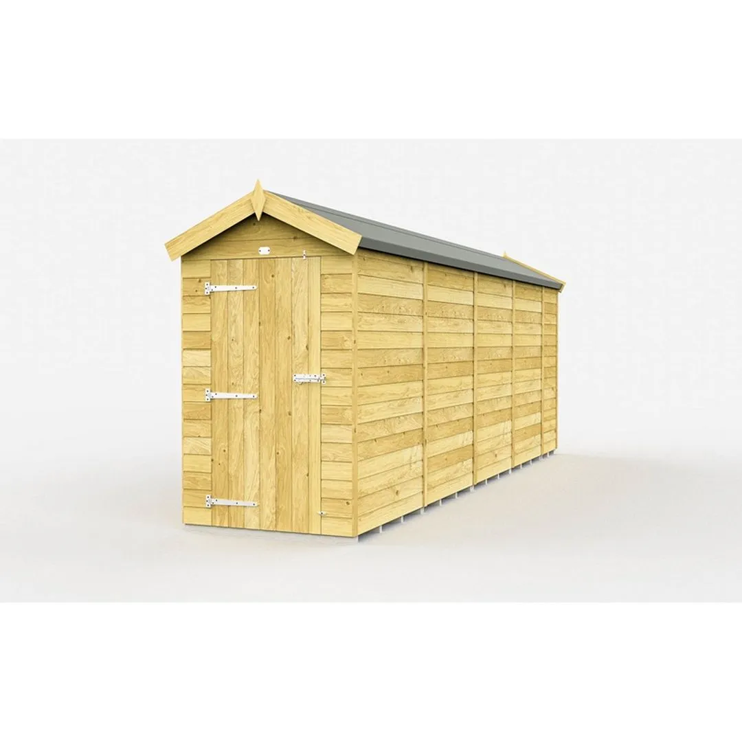 Buttercup Farm 4 x 17 Feet Apex Shed - Single Door W/O Window - L503 x W118 x H217 cm in Brown