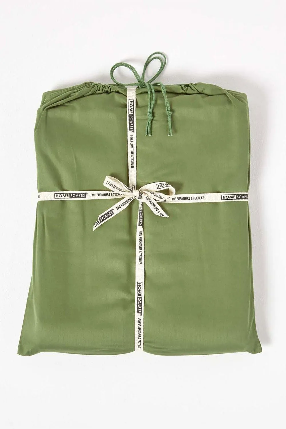 Homescapes Sateen Cotton Duvet Cover Set 400 TC in Green 5