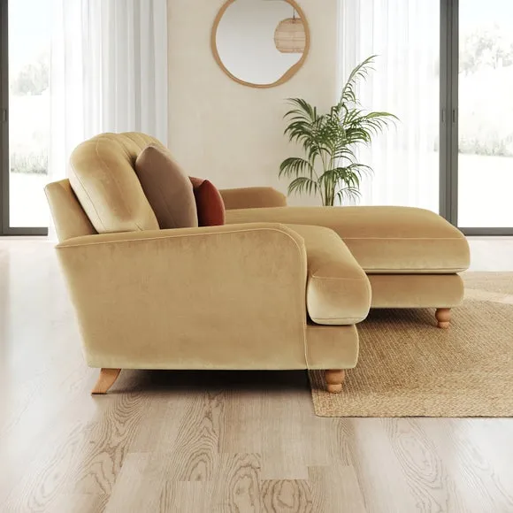 Martha Vintage Velvet Corner Chaise 2