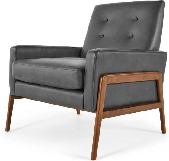 Cecil Armchair, Oxford Grey Premium Leather