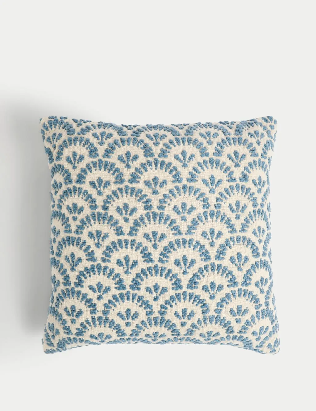 M&S Pure Cotton Fan Jacquard Cushion Blue Mix