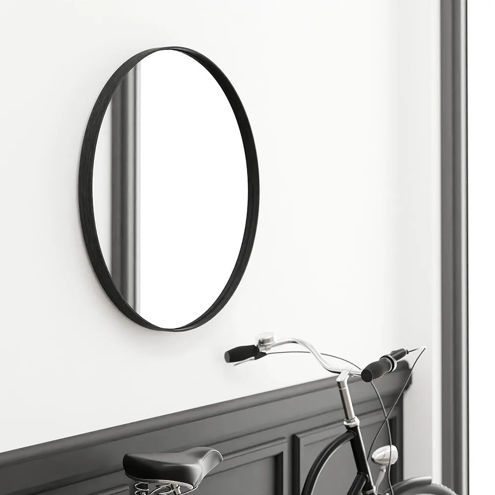 Wireworks Glance Round Wooden Mirror Natural Oak 45cm 4