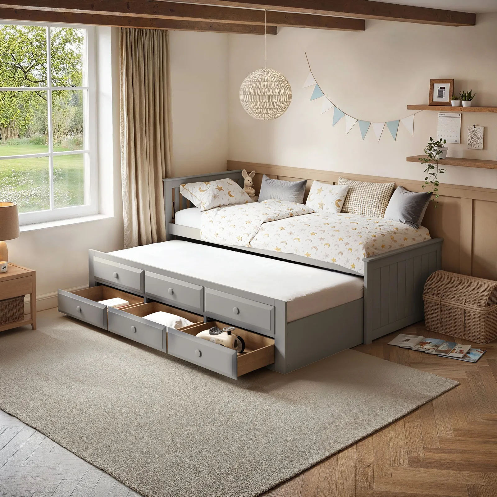 Flair Montana Captains Bed with Drawers in Grey 3