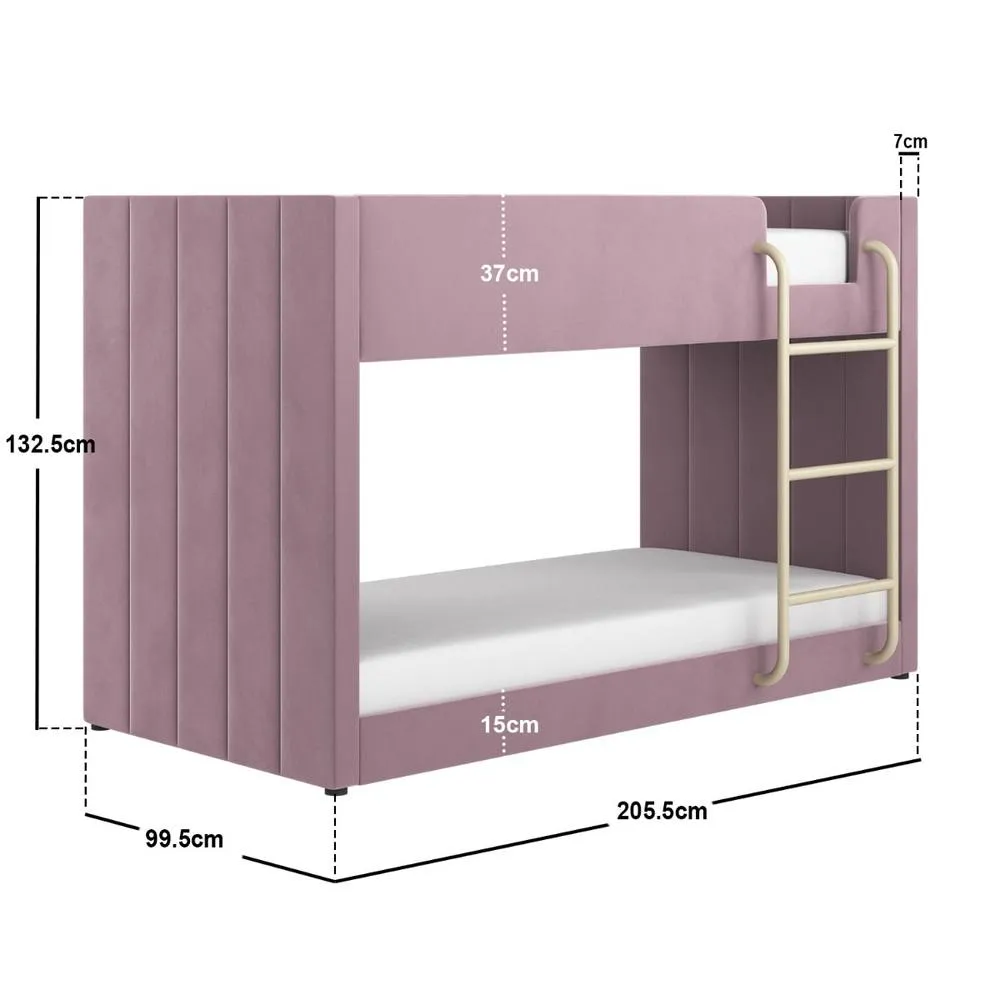 Flair Eden Fabric Bunk Bed in Pink 6