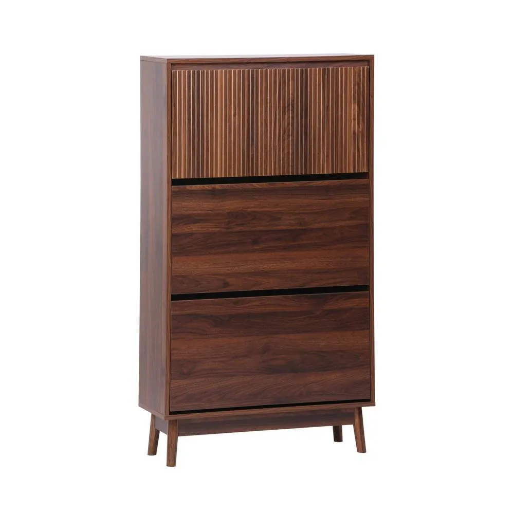 sweeek Wood 3-door shoe cabinet in Dark Brown